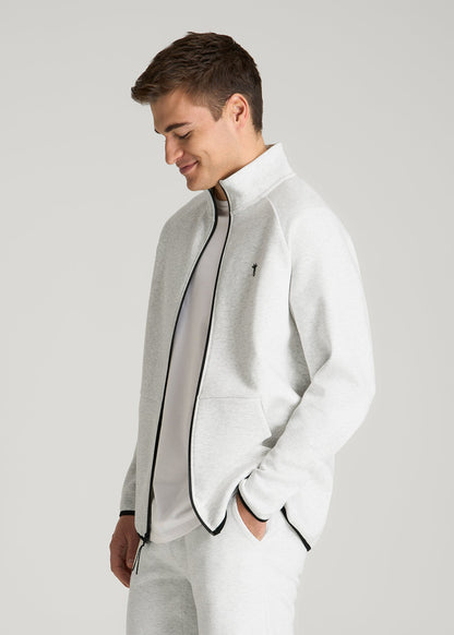 American Tall Men Tech Motion Fleece Full-Zip Jacket for Tall Men in Heather Frost