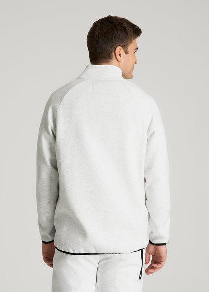 American Tall Men Tech Motion Fleece Full-Zip Jacket for Tall Men in Heather Frost