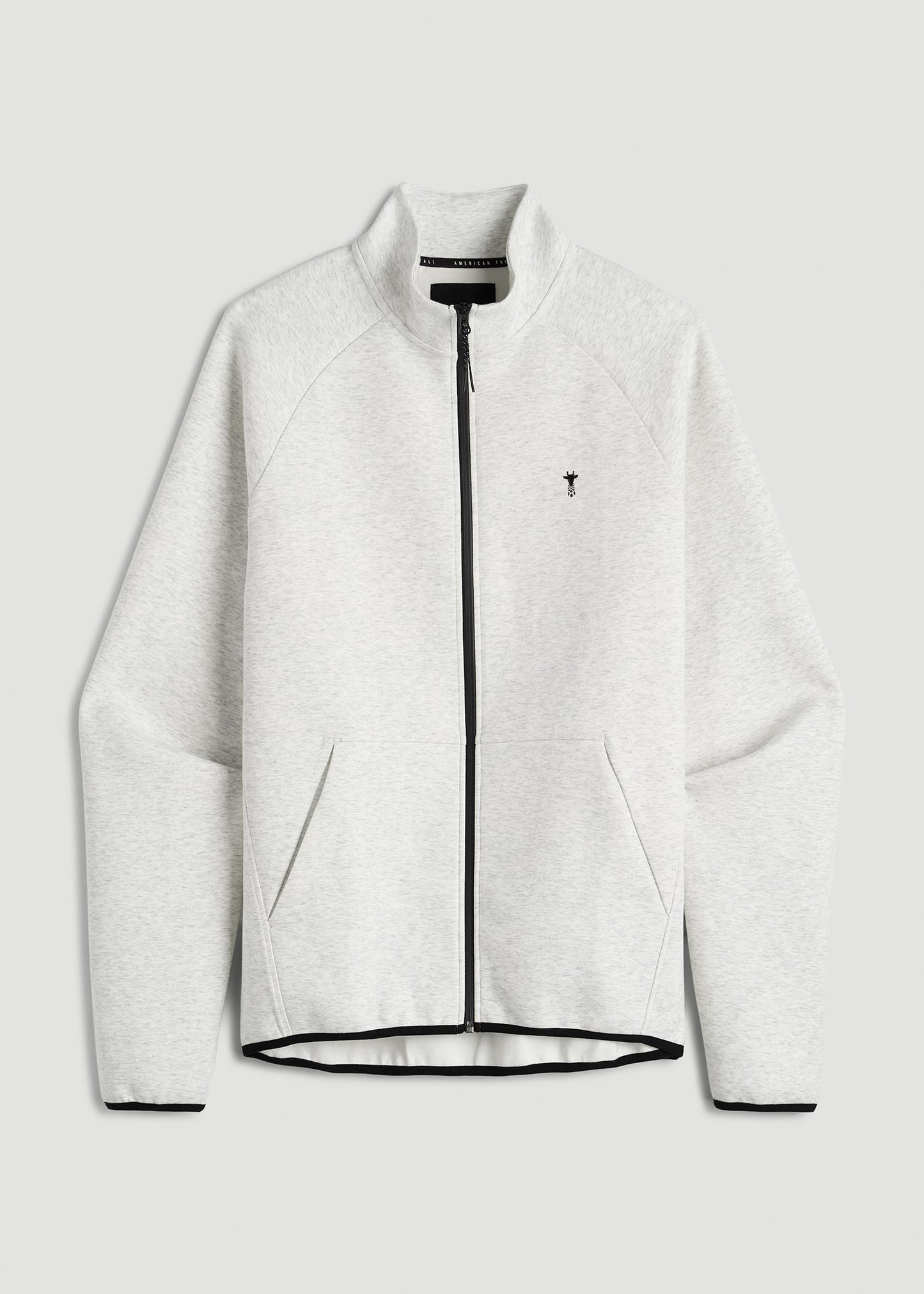 American Tall Men Tech Motion Fleece Full-Zip Jacket for Tall Men in Heather Frost