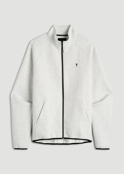 American Tall Men Tech Motion Fleece Full-Zip Jacket for Tall Men in Heather Frost