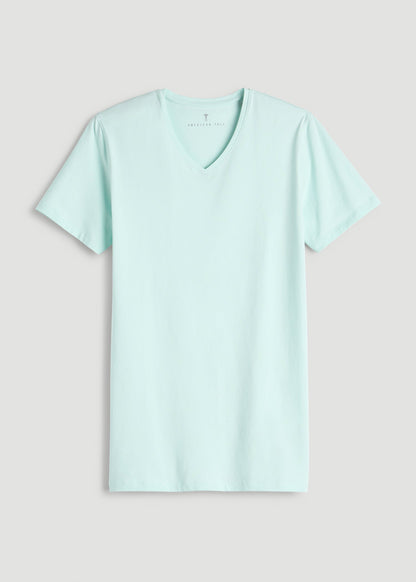 American Tall Men The Essential Slim Fit V-Neck Tee for Tall Men in Opal Blue