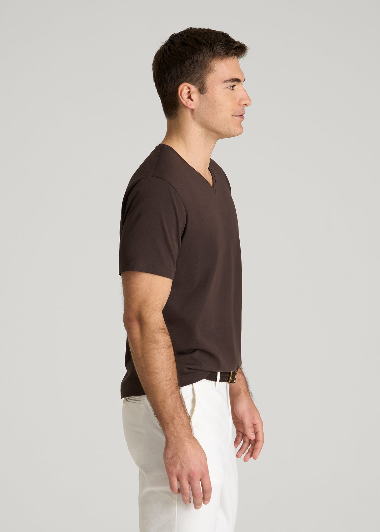 American Tall Men The Essential Modern Fit V-Neck Tee for Tall Men in Espresso