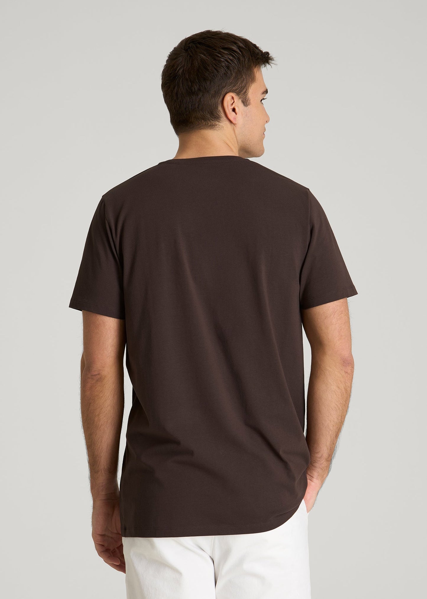 American Tall Men The Essential Modern Fit V-Neck Tee for Tall Men in Espresso
