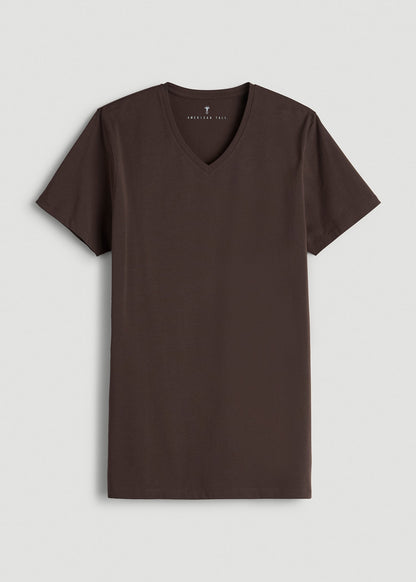 American Tall Men The Essential Modern Fit V-Neck Tee for Tall Men in Espresso