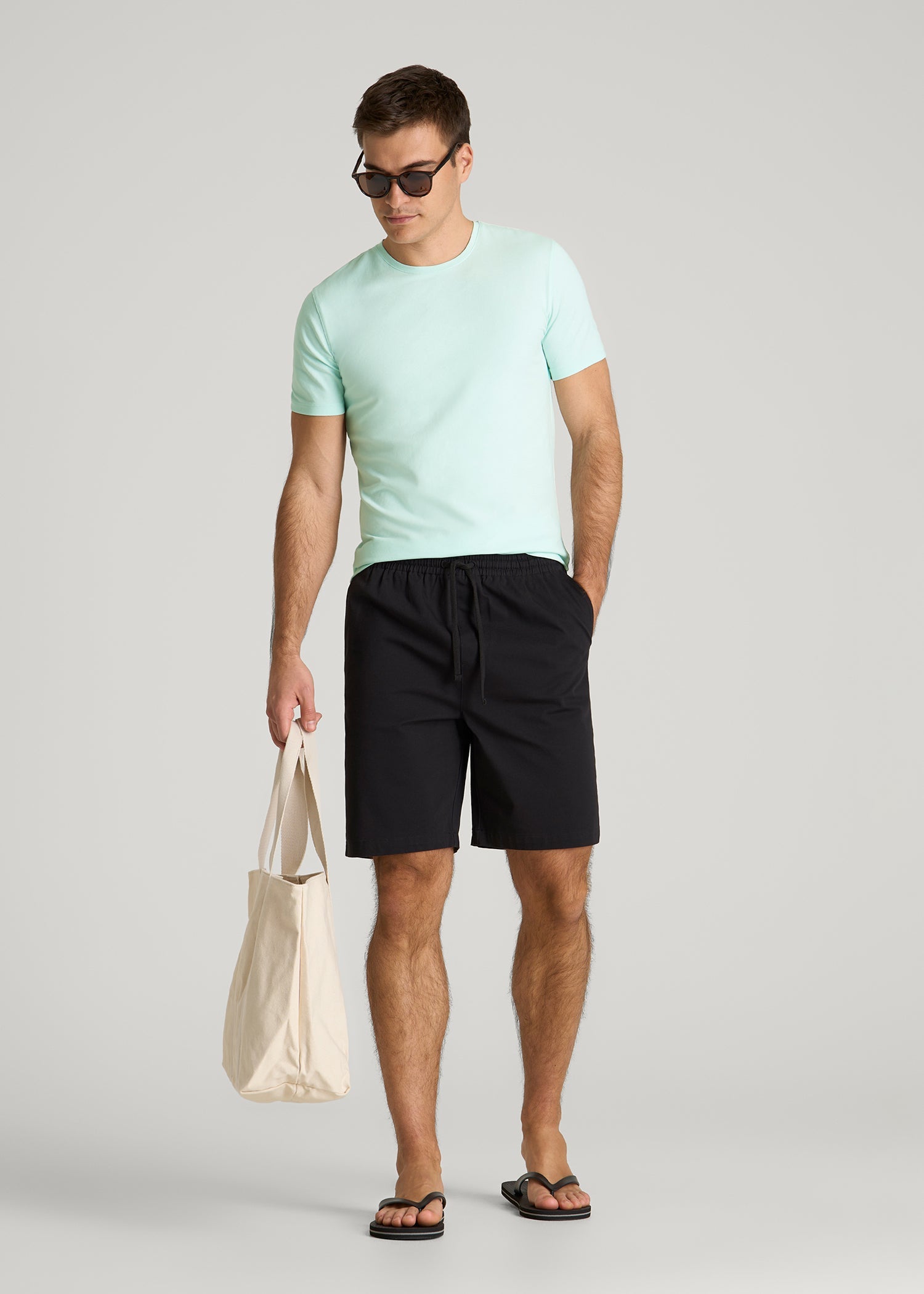American Tall Men The Essential Slim Fit Crewneck Tee for Tall Men in Opal Blue