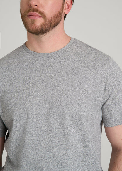 American Tall Men Core Cotton Crewneck Tee for Tall Men in Heathered Grey