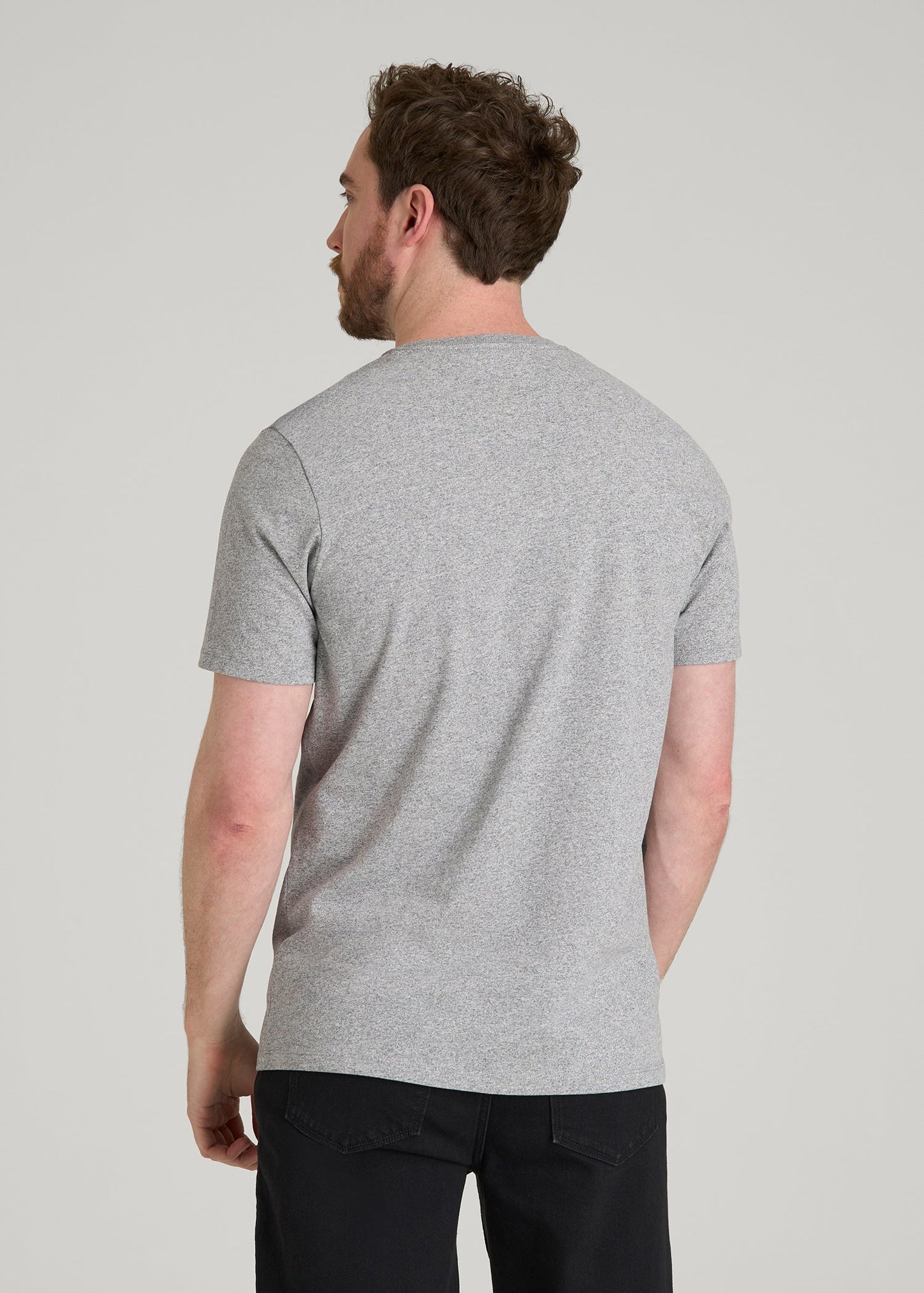 American Tall Men Core Cotton Crewneck Tee for Tall Men in Heathered Grey