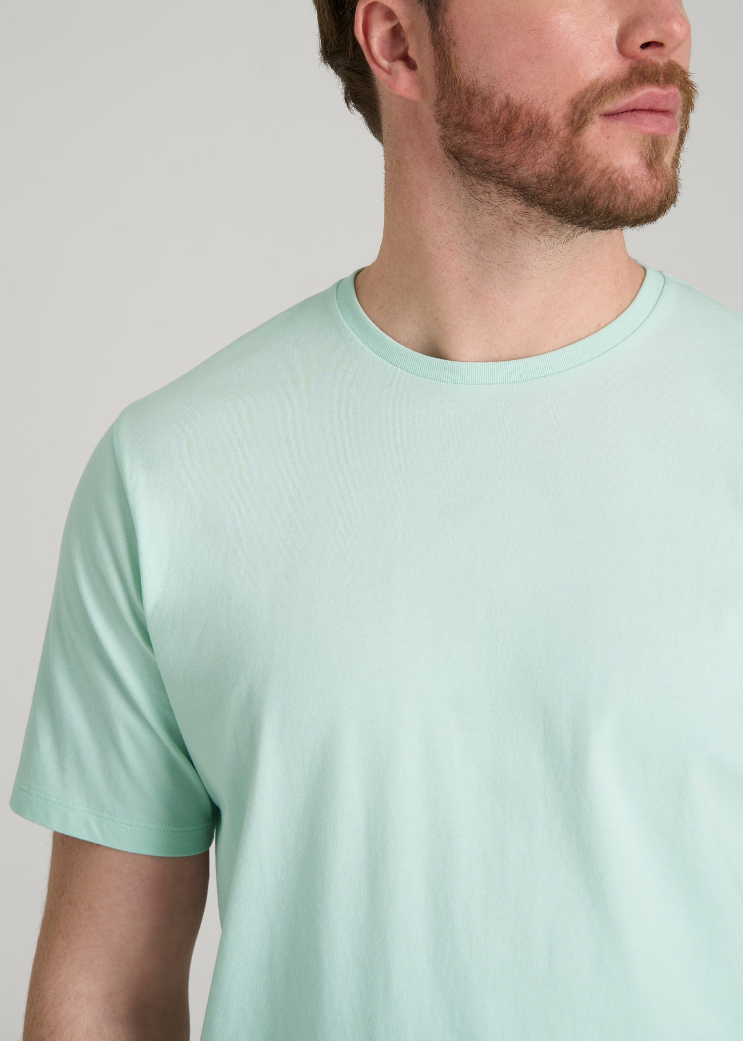 American Tall Men Core Cotton Crewneck Tee for Tall Men in Opal Blue