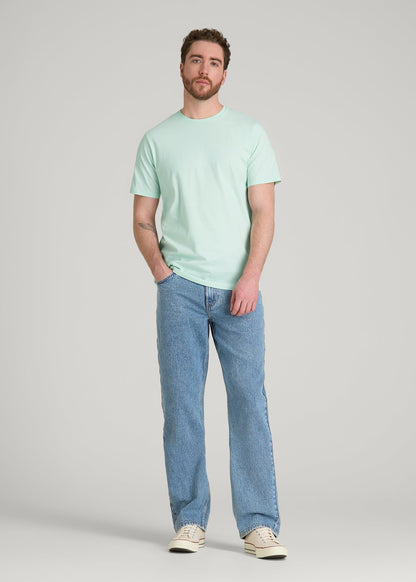 American Tall Men Core Cotton Crewneck Tee for Tall Men in Opal Blue