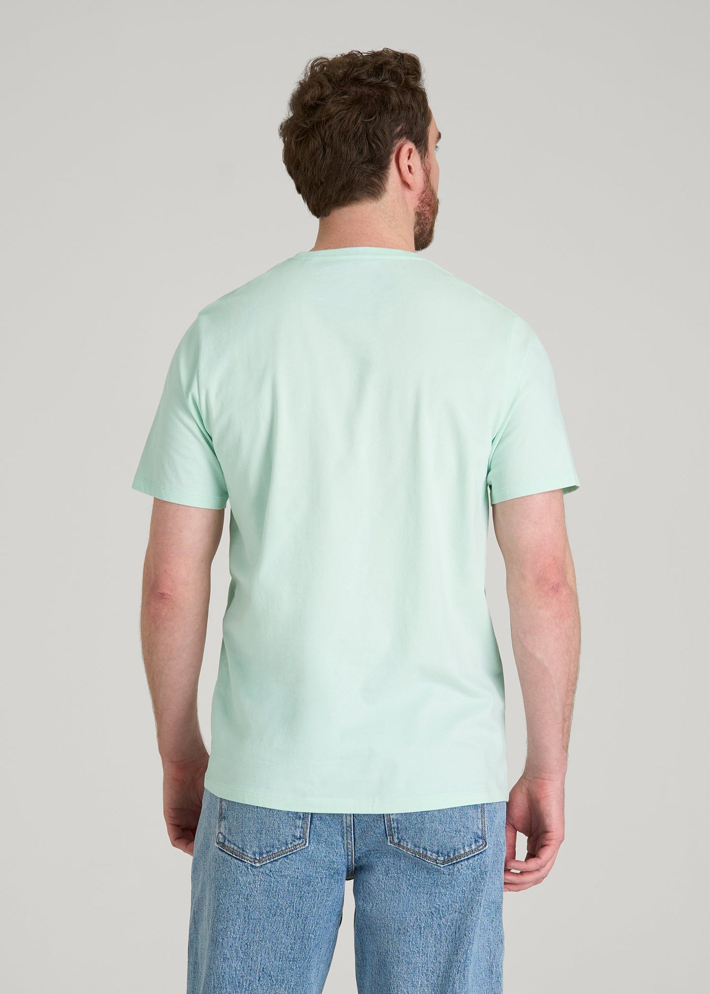 American Tall Men Core Cotton Crewneck Tee for Tall Men in Opal Blue