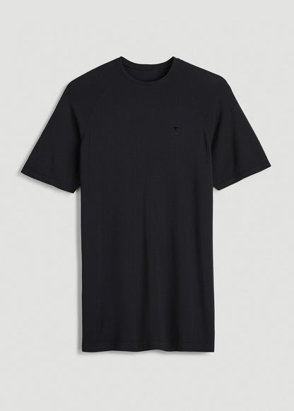 American Tall Men Vented Training Top for Tall Men in Black