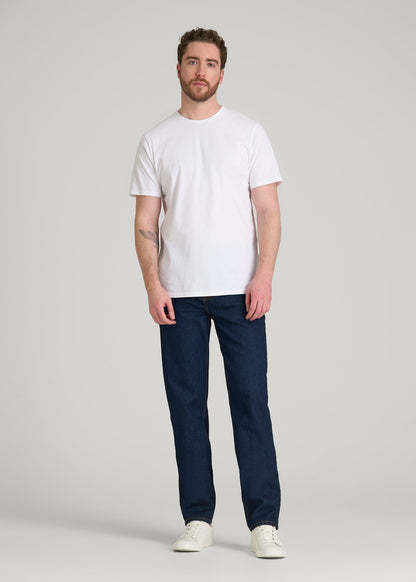 American Tall Men Core Cotton Crewneck Tee for Tall Men in White