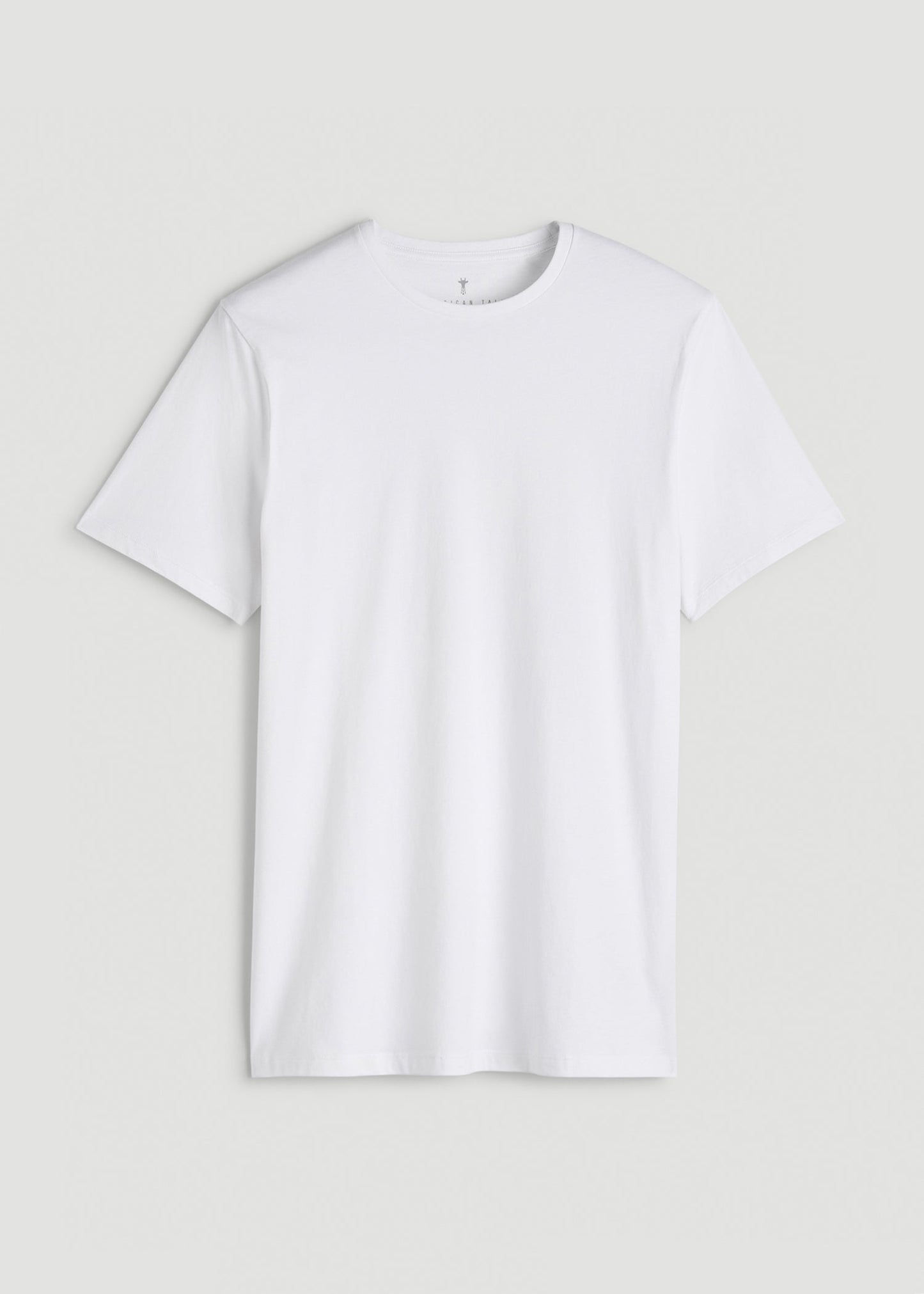 American Tall Men Core Cotton Crewneck Tee for Tall Men in White