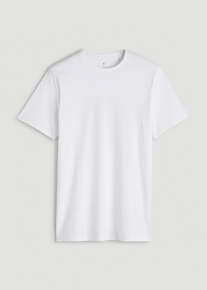 American Tall Men Core Cotton Crewneck Tee for Tall Men in White