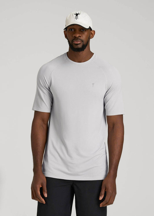 American Tall Men Vented Training Top for Tall Men in Silver Drop