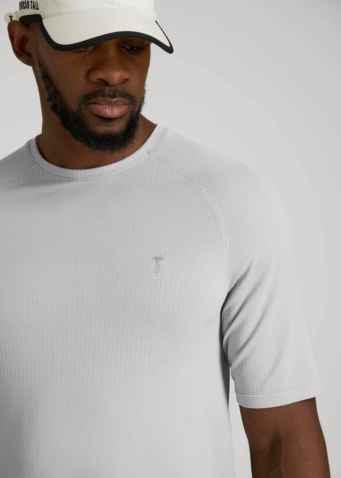 American Tall Men Vented Training Top for Tall Men in Silver Drop