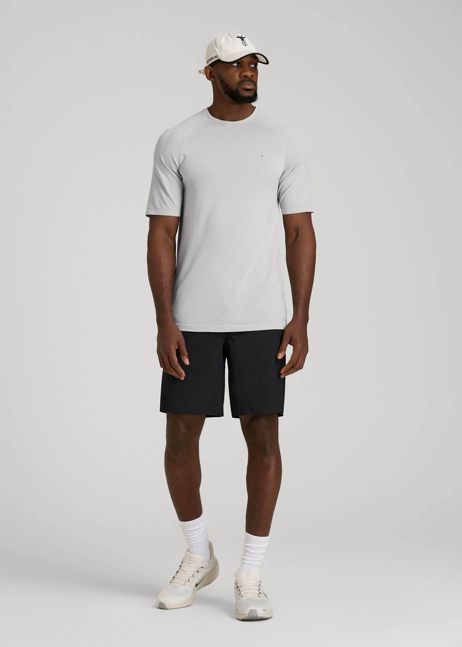 American Tall Men Vented Training Top for Tall Men in Silver Drop