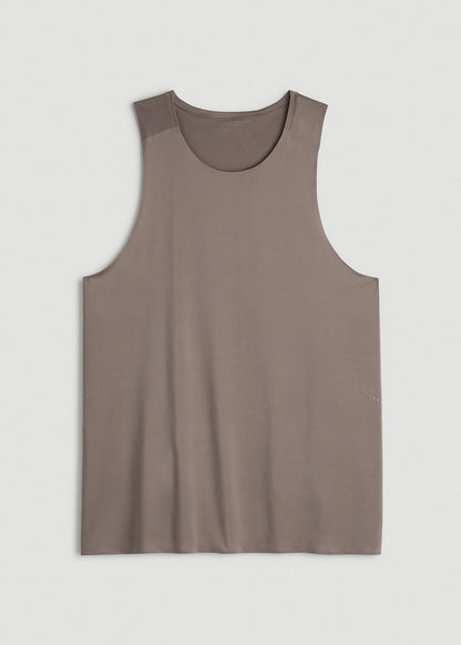 American Tall Men Perforated Training Singlet for Tall Men in Portobello