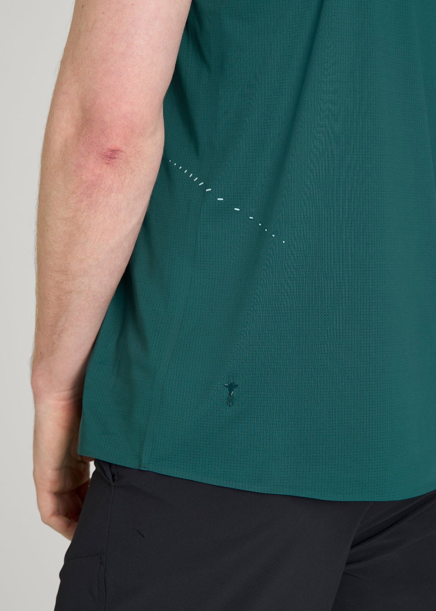 American Tall Men Perforated Training Singlet for Tall Men in Deep Teal