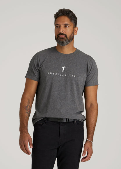 American Tall Men Logo Tee for Tall Men in Charcoal Mix