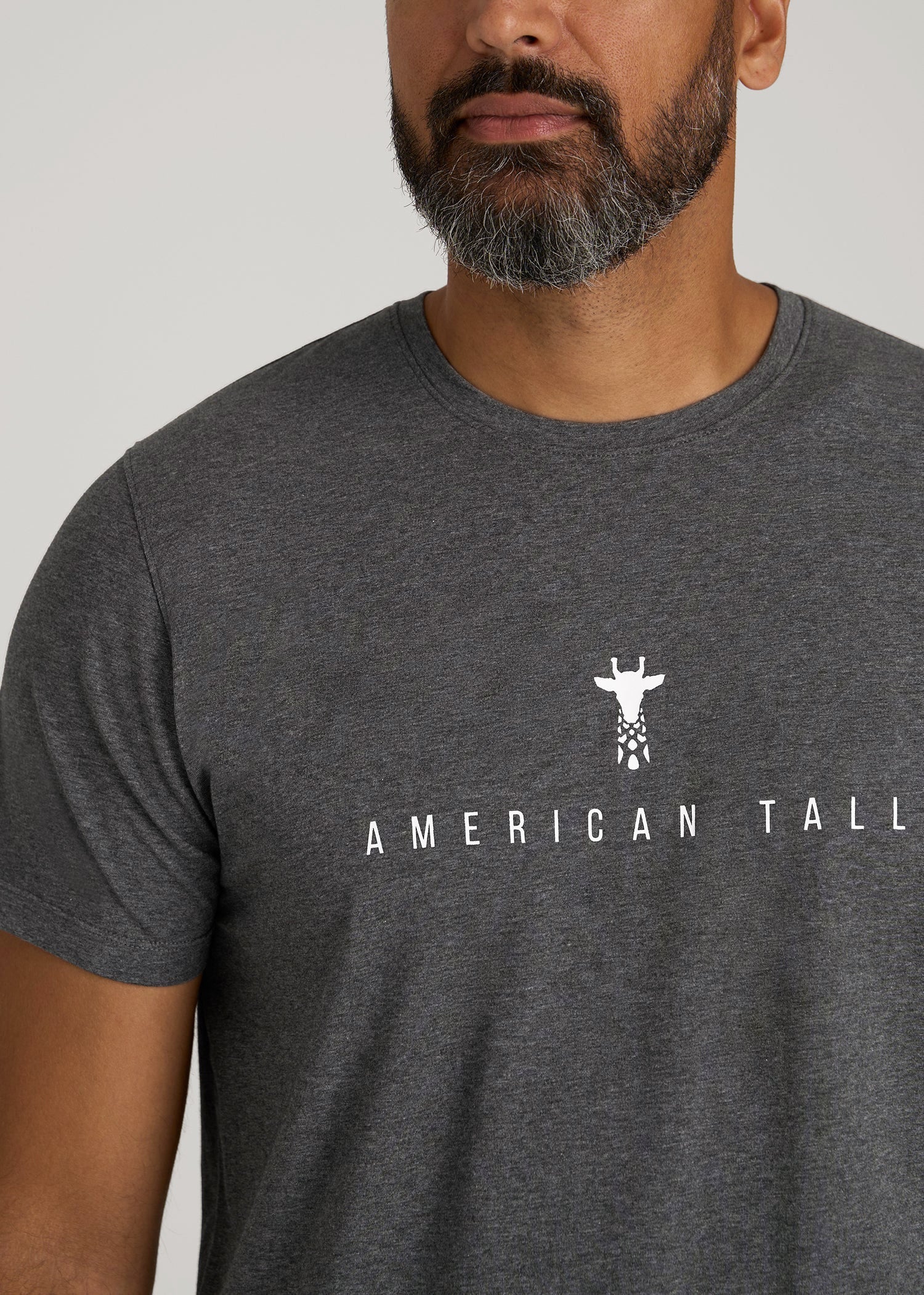 American Tall Men Logo Tee for Tall Men in Charcoal Mix