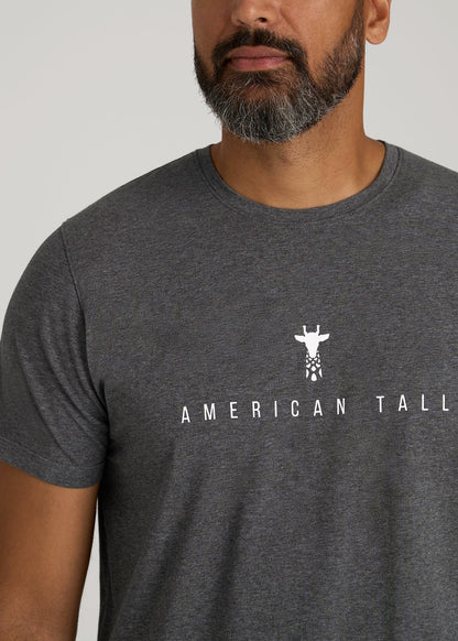 American Tall Men Logo Tee for Tall Men in Charcoal Mix