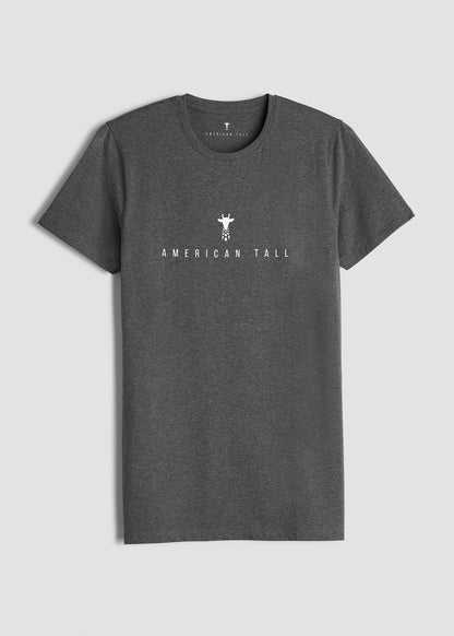 American Tall Men Logo Tee for Tall Men in Charcoal Mix