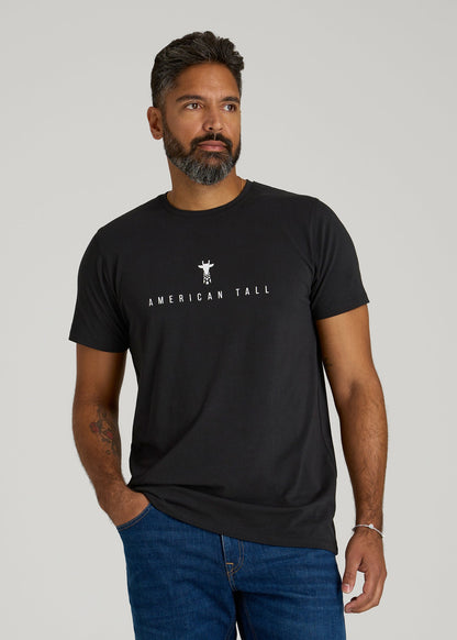 American Tall Men Logo Tee for Tall Men in Black