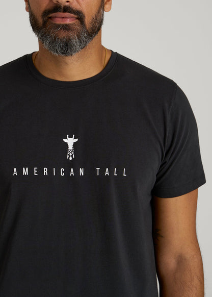 American Tall Men Logo Tee for Tall Men in Black