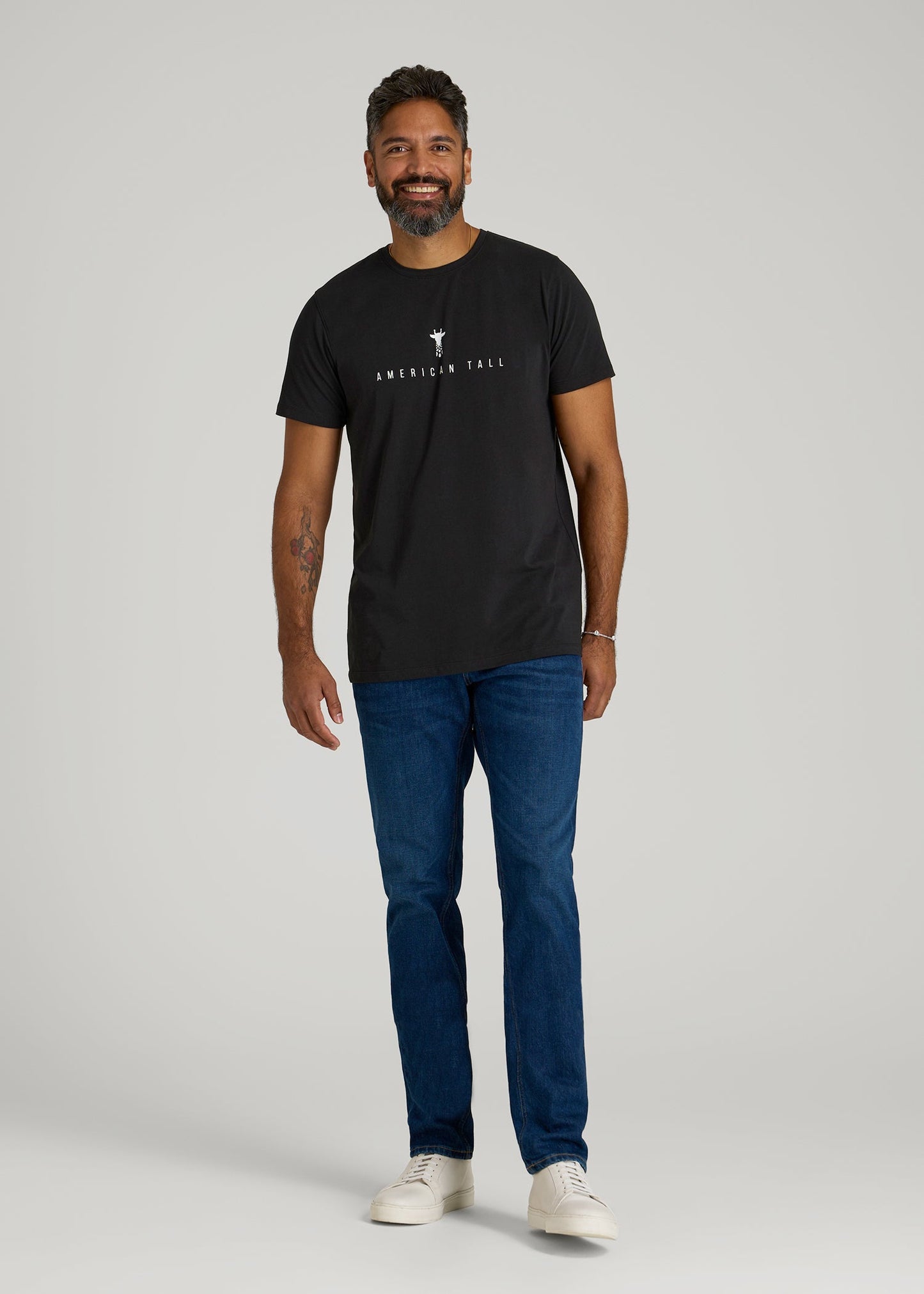 American Tall Men Logo Tee for Tall Men in Black