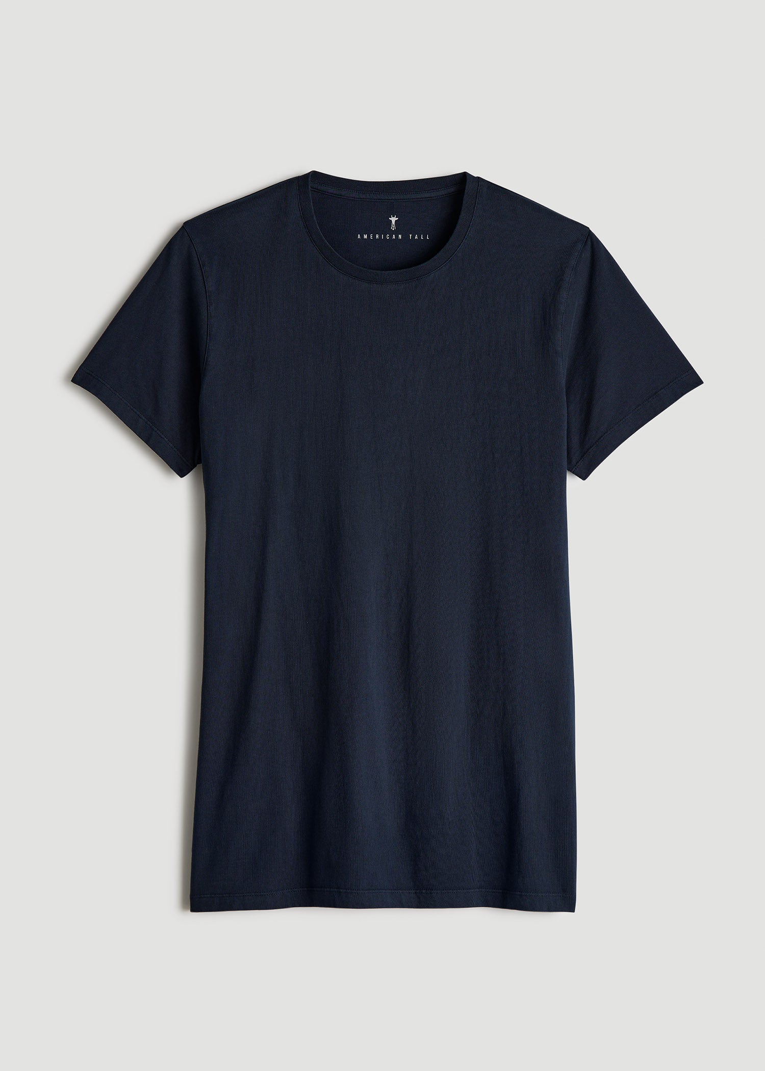 American Tall Men Modern Fit Garment Dyed Cotton T-Shirt for Tall Men in Evening Blue