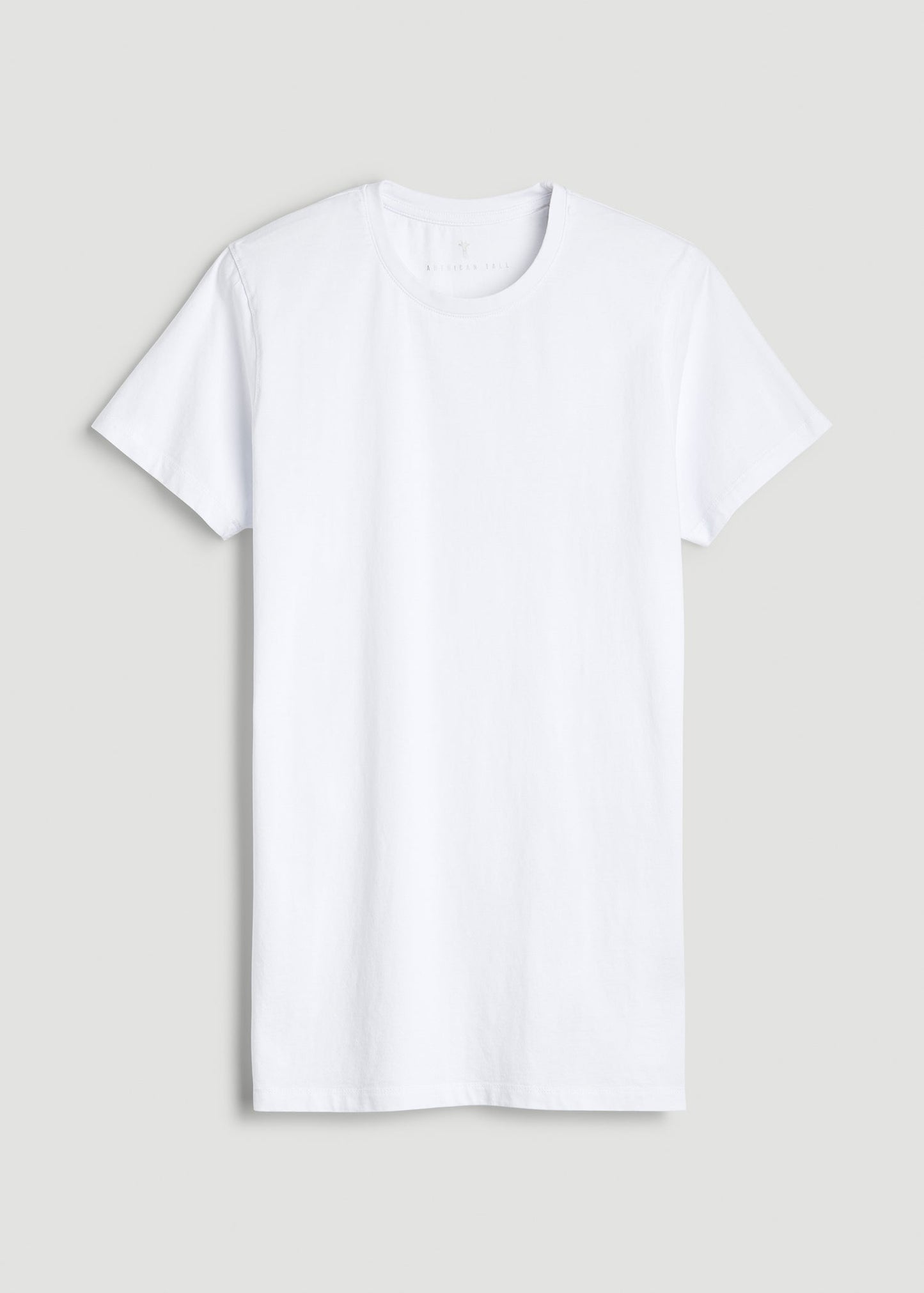 American Tall Men Modern Fit Garment Dyed Cotton T-Shirt for Tall Men in White