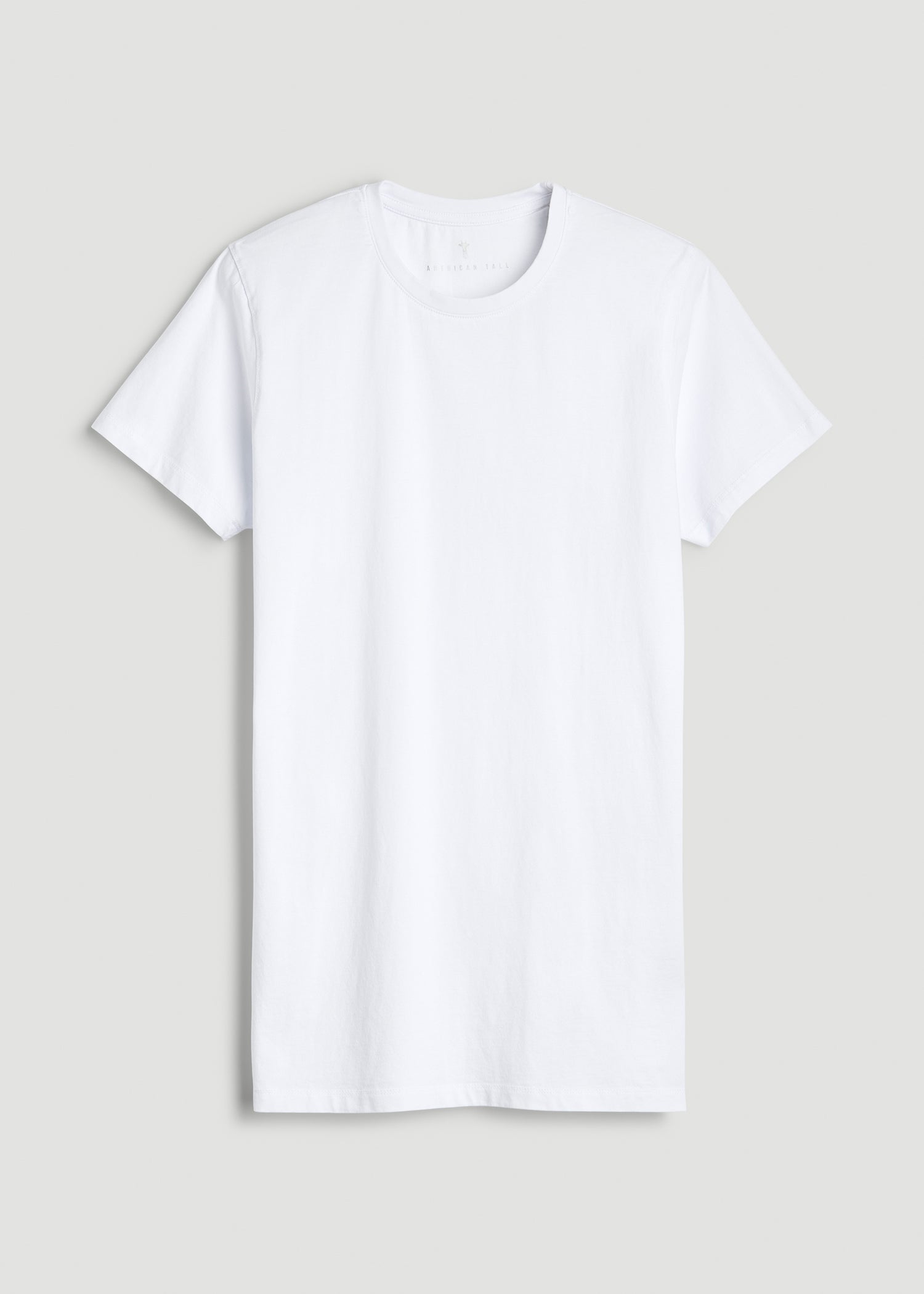 American Tall Men Modern Fit Garment Dyed Cotton T-Shirt for Tall Men in White