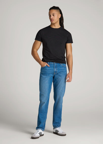 American Tall Men Modern Fit Garment Dyed Cotton T-Shirt for Tall Men in Black