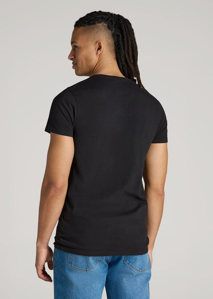 American Tall Men Modern Fit Garment Dyed Cotton T-Shirt for Tall Men in Black