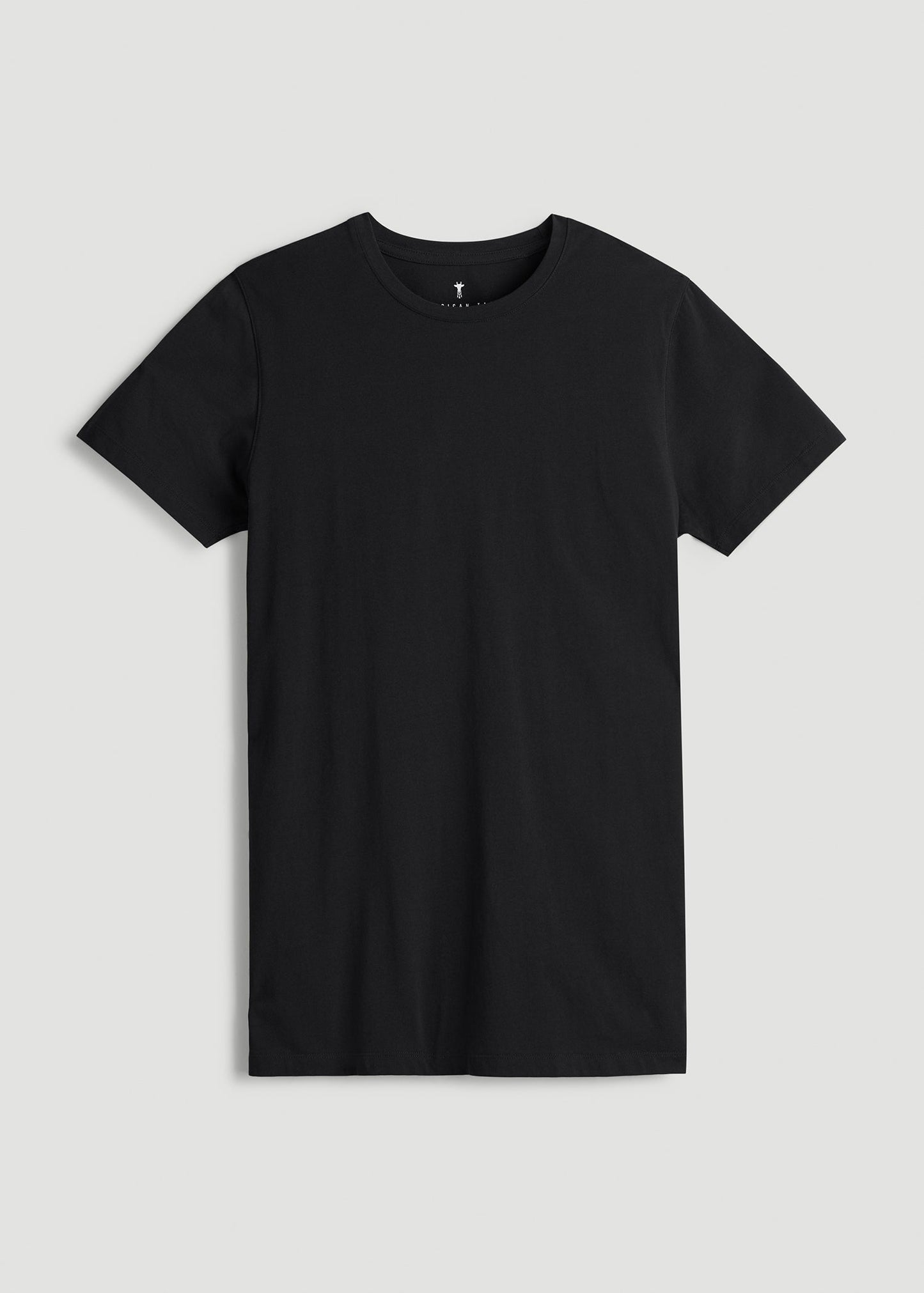 American Tall Men Modern Fit Garment Dyed Cotton T-Shirt for Tall Men in Black