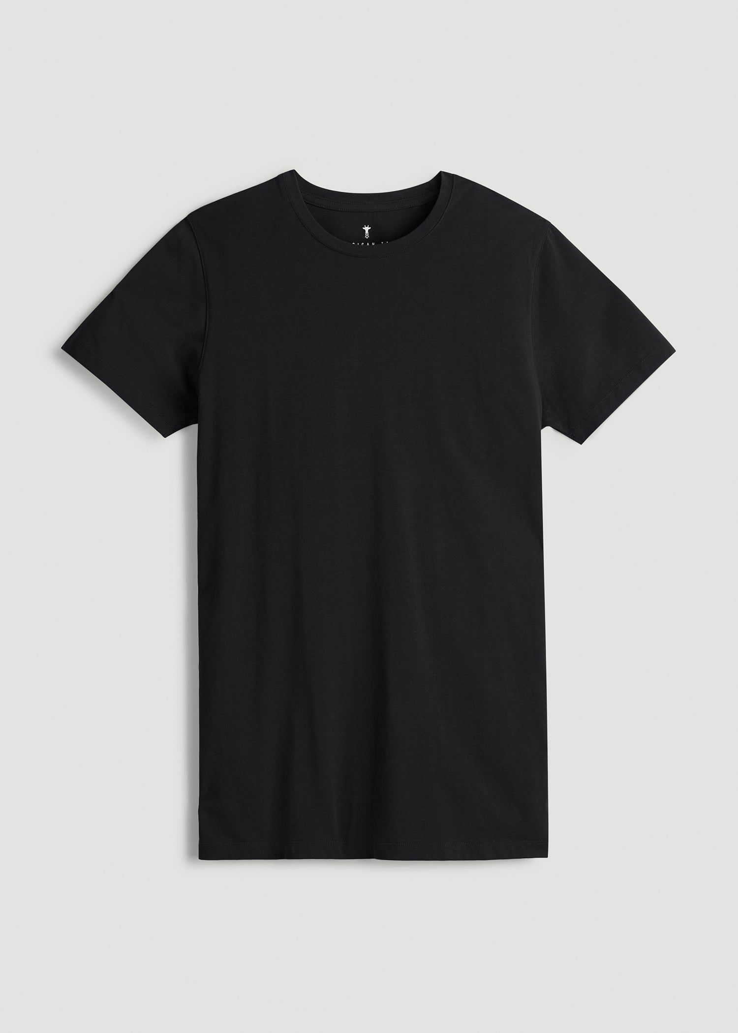 American Tall Men Modern Fit Garment Dyed Cotton T-Shirt for Tall Men in Black