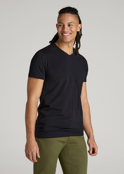 American Tall Men The Essential Modern Fit V-Neck Tee for Tall Men in Black