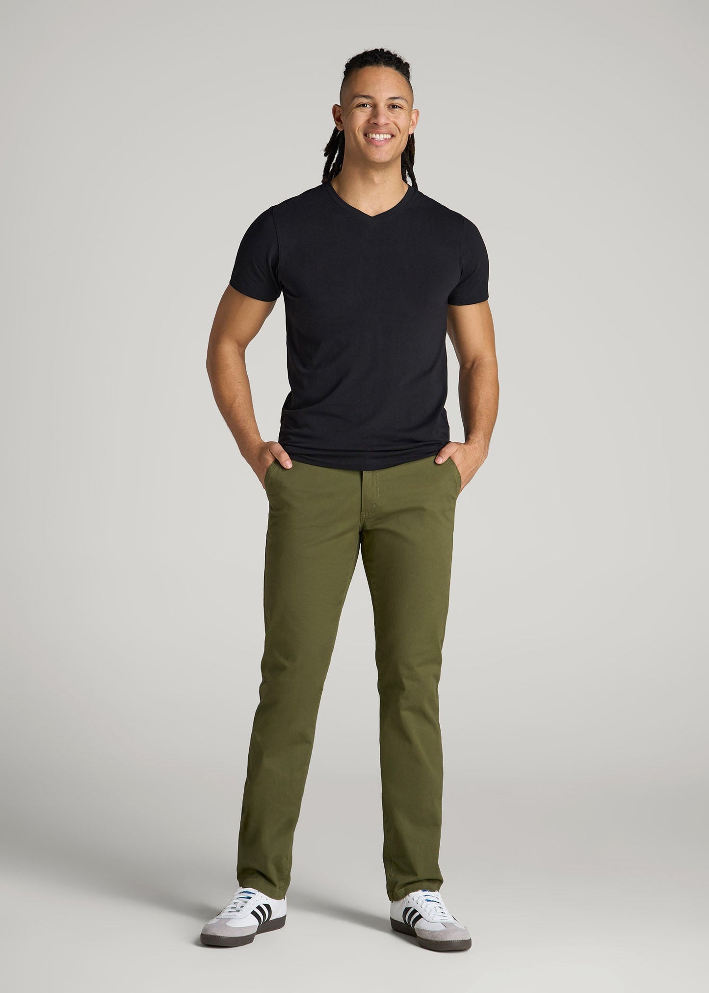 American Tall Men The Essential Modern Fit V-Neck Tee for Tall Men in Black