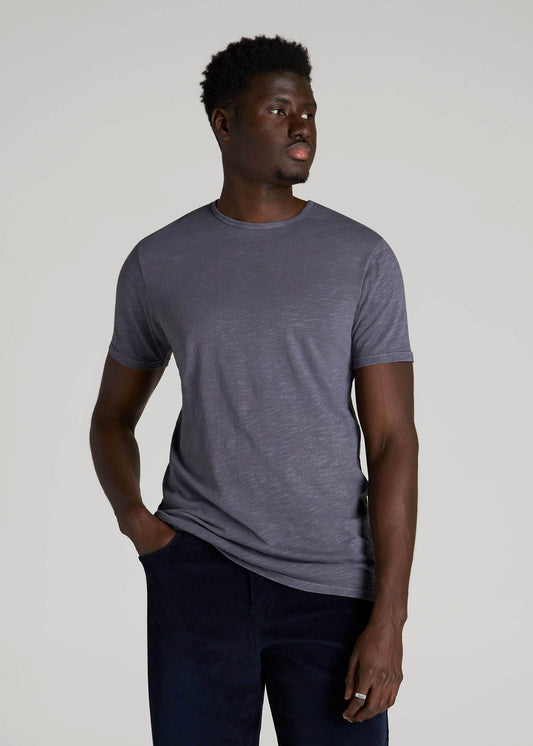 American Tall Men REGULAR-FIT Slub Tee for Tall Men in Grey Blue