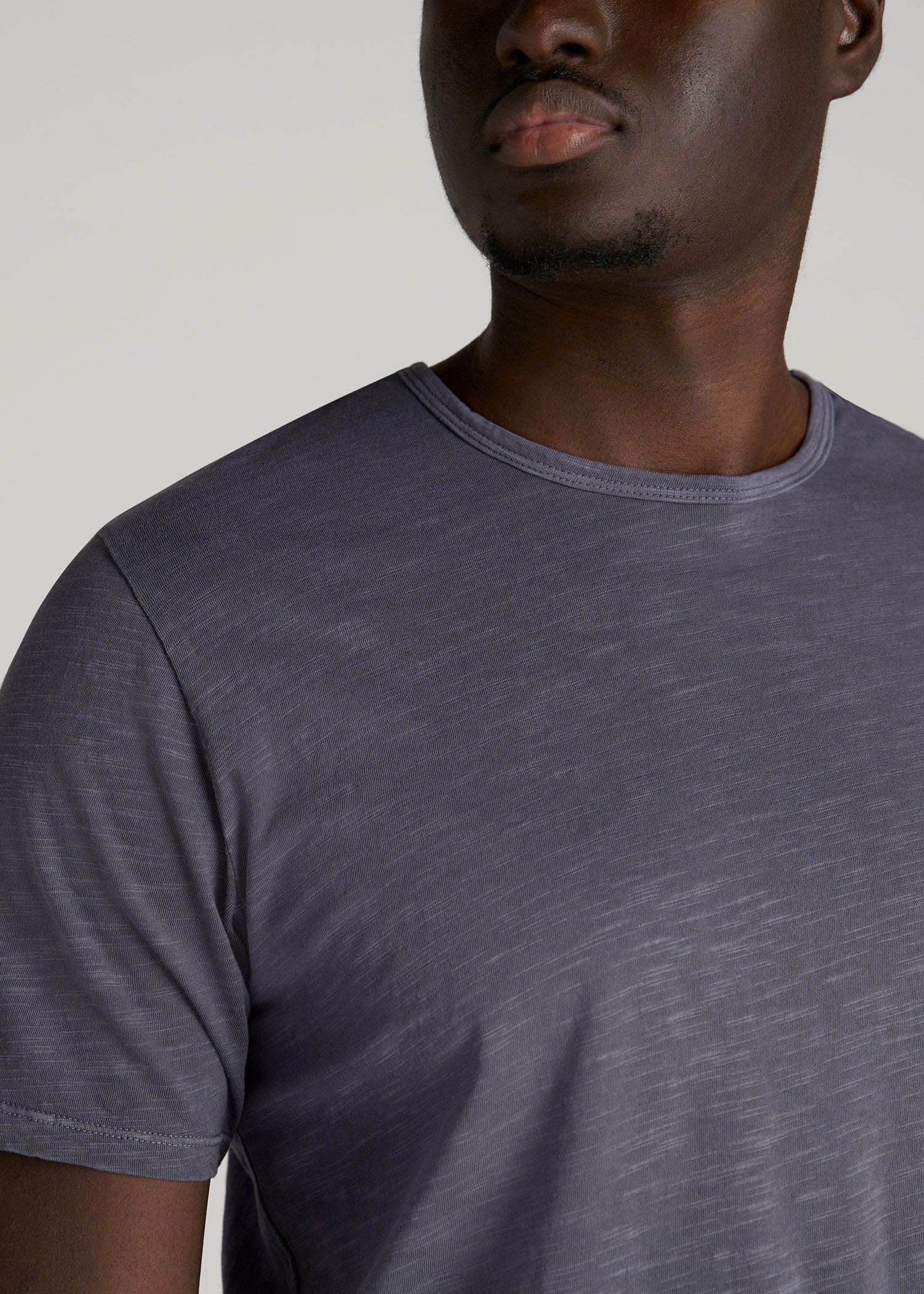 American Tall Men REGULAR-FIT Slub Tee for Tall Men in Grey Blue