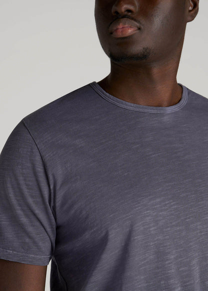 American Tall Men REGULAR-FIT Slub Tee for Tall Men in Grey Blue
