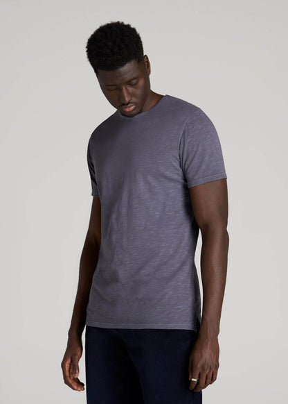 American Tall Men REGULAR-FIT Slub Tee for Tall Men in Grey Blue