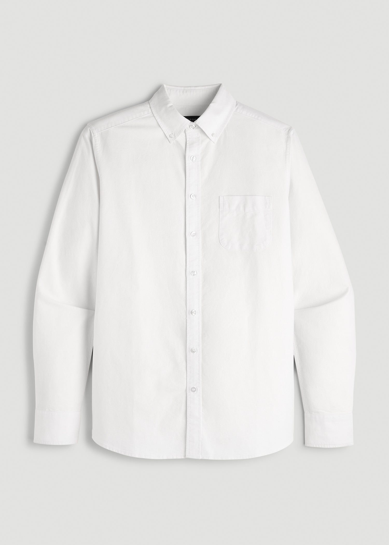 American Tall Men Oxford Cloth Button Down Shirt for Tall Men in Optic White