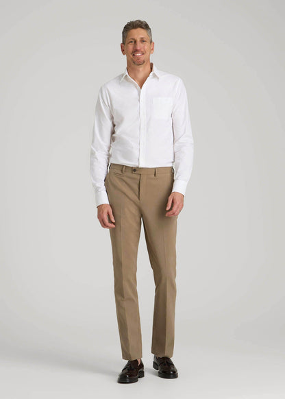 American Tall Men Washed Oxford Shirt for Tall Men in White