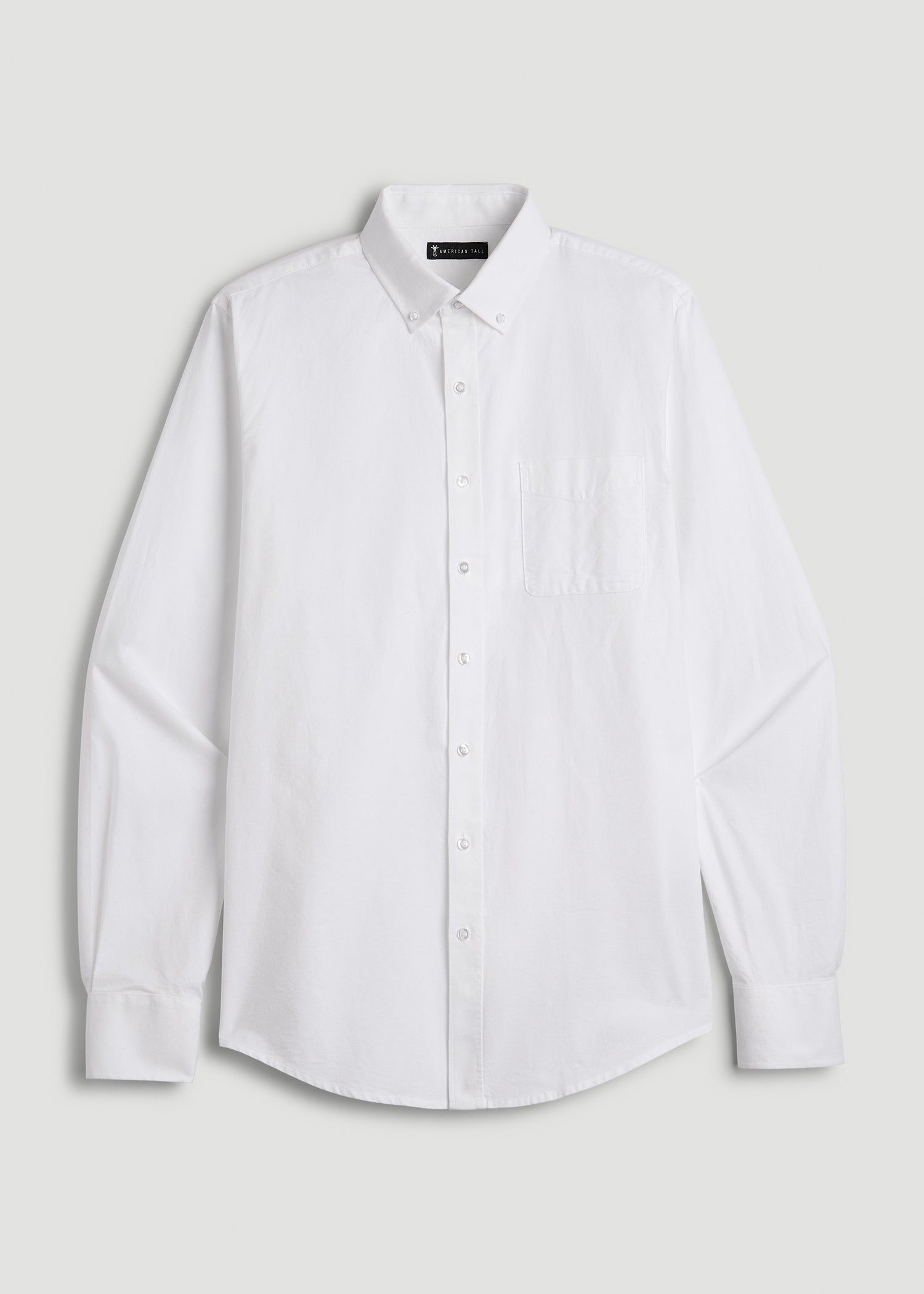 American Tall Men Washed Oxford Shirt for Tall Men in White