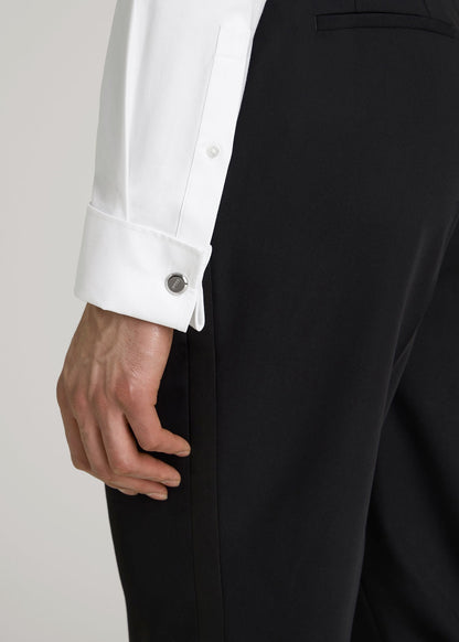 American Tall Men Tuxedo Shirt for Tall Men in White