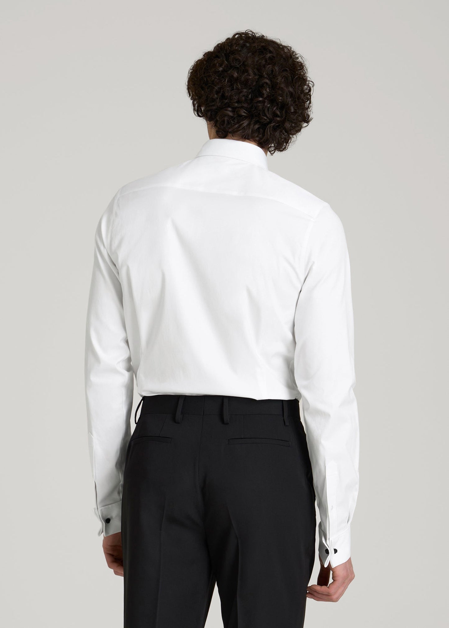 American Tall Men Tuxedo Shirt for Tall Men in White
