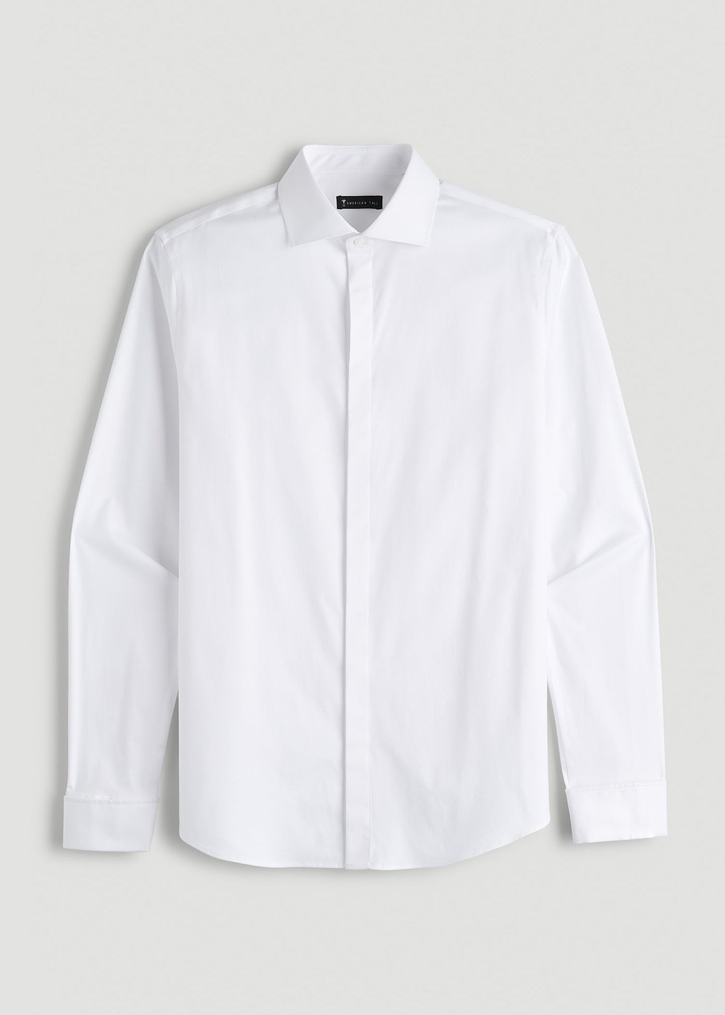 American Tall Men Tuxedo Shirt for Tall Men in White