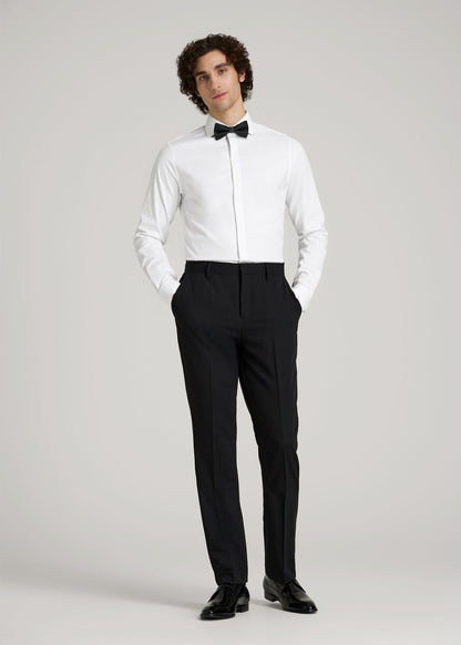 American Tall Men Tuxedo Shirt for Tall Men in White
